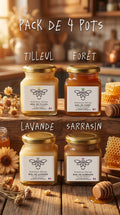 Pack 4 Pots – Tilleul / Forêt / Lavande / Sarrasin